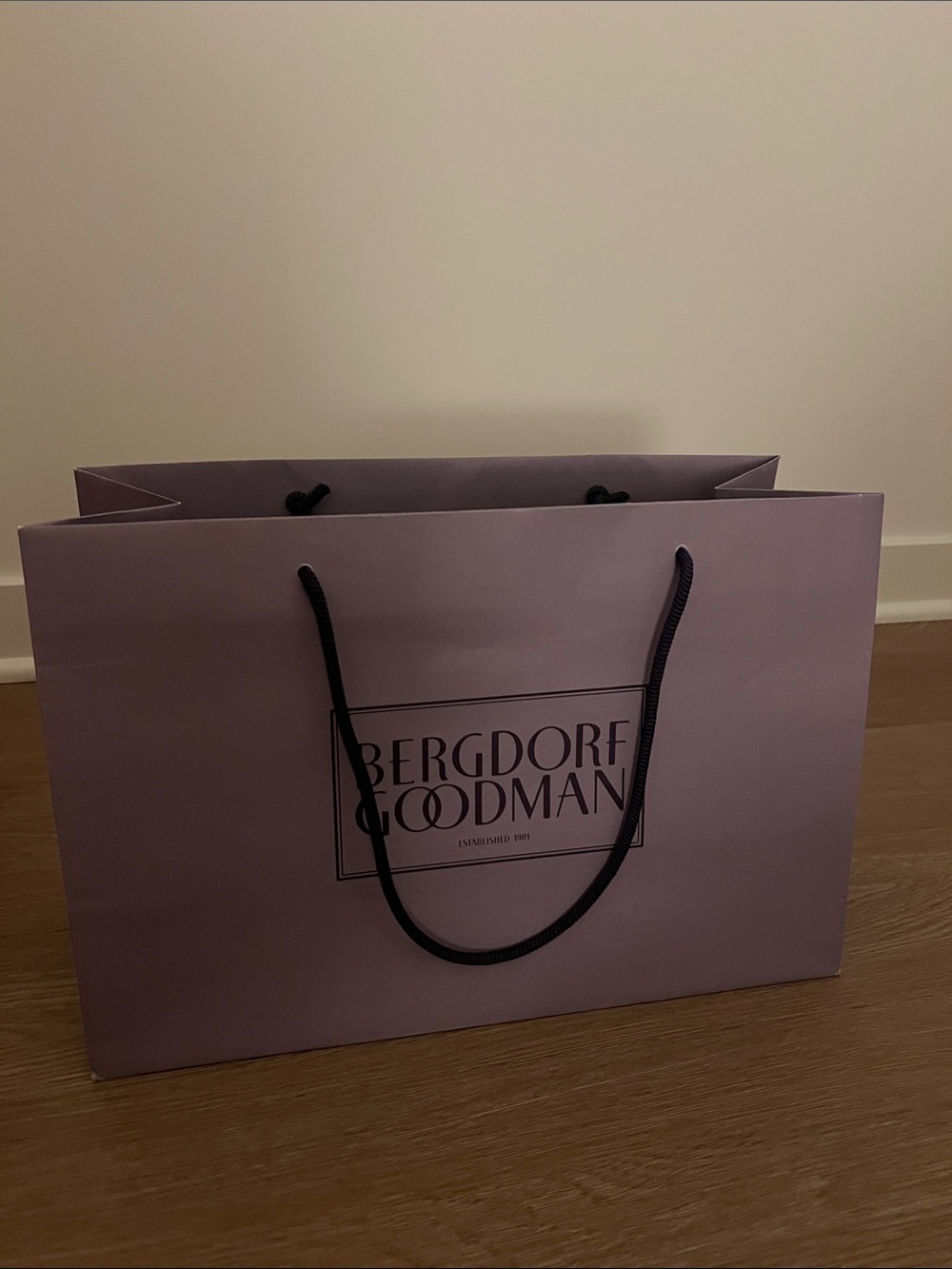 Bergdorf Goodman Lavender Paper Shopping Bag